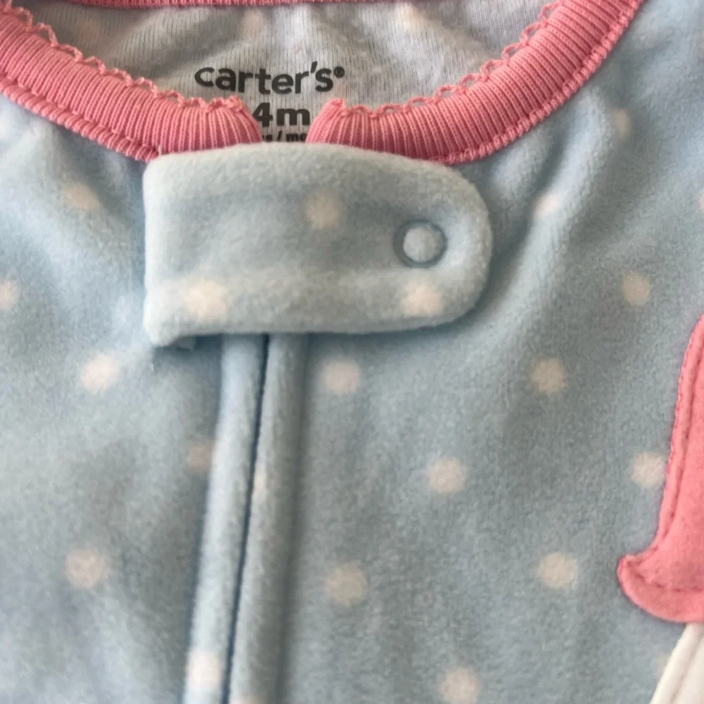 Carter's 1 Piece Fleece Unicorn Pajama PJs‎ Toddler Girl Sleeper Footie Size 24M